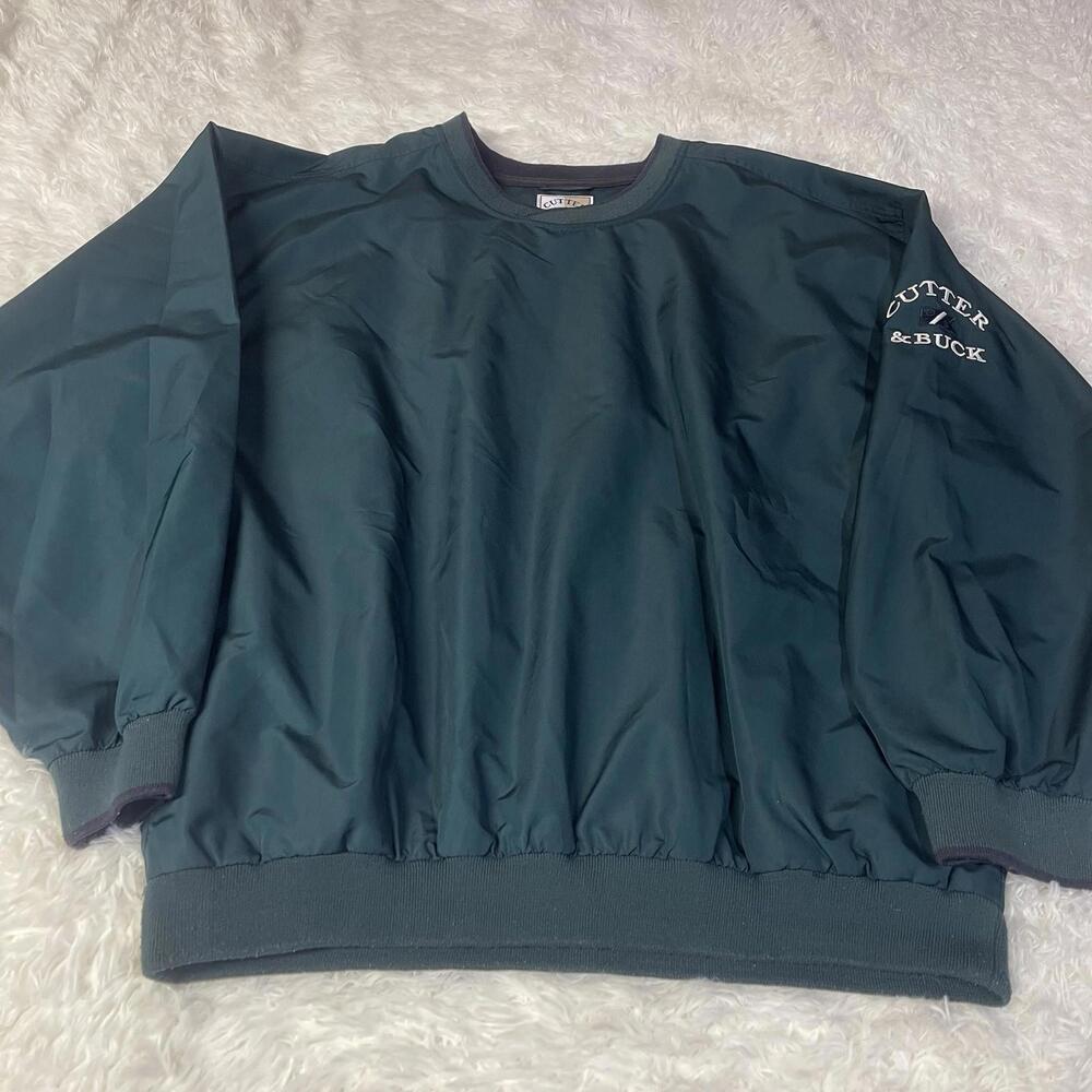 Cutter & Buck Swoops Men's X Large Long Sleeve Windbreaker Green Vintage